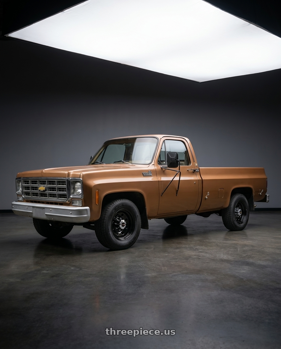 1979 Chevy c30 with Vision HD 85H 8x165.1 16x8-6 Gloss Black wheels