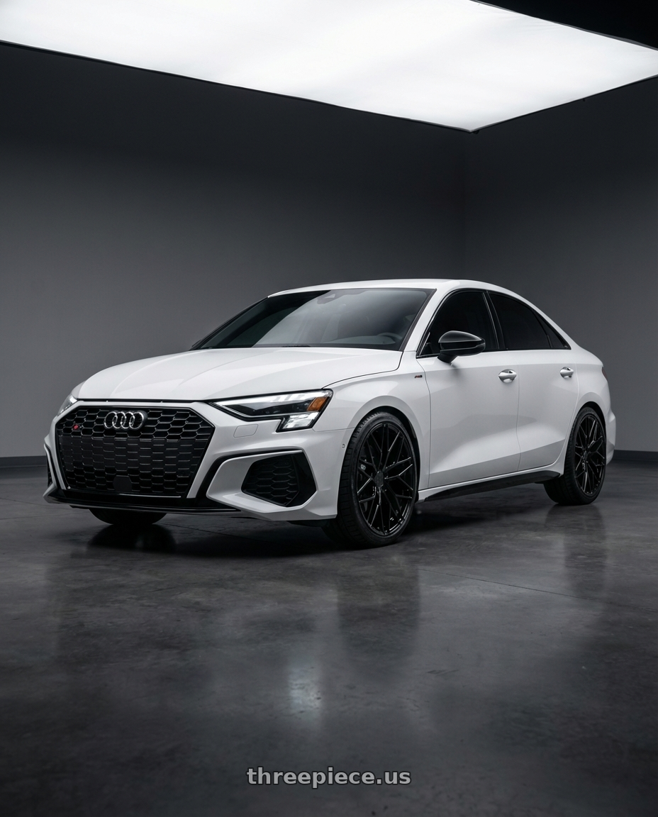 2024 Audi S3 8Y with Avant Garde Wheels M520R 5X112 19x9.5 +40 Gloss Black wheels