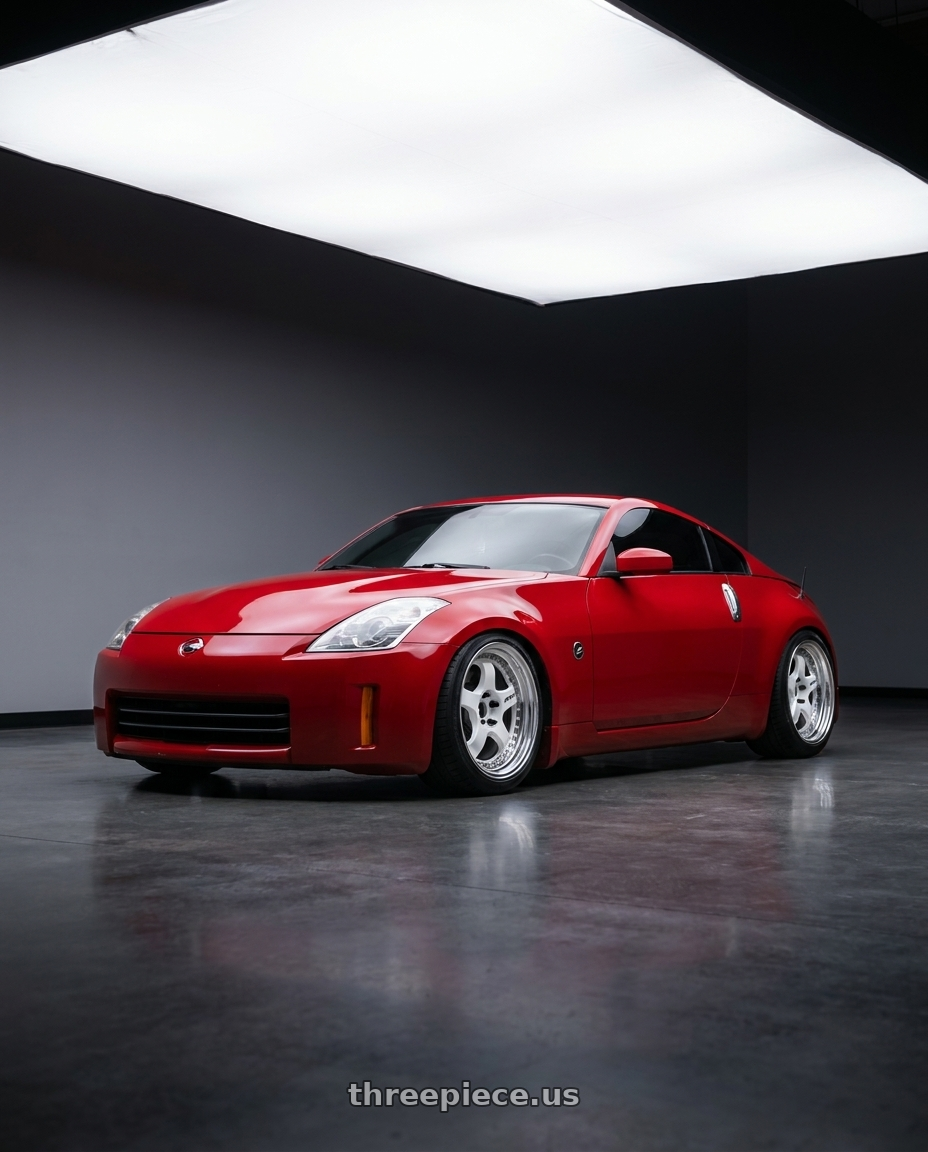 2007 Nissan 350z with Work Meister S1 3P 5x114.3 18x10+22 A Disk White wheels