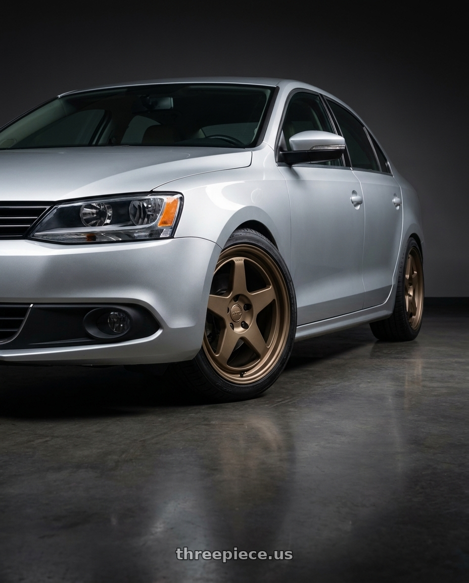2016 Volkswagen Jetta GLI MK6 with Kansei K12B KNP 5X112 18x8.5 35 Bronze wheels