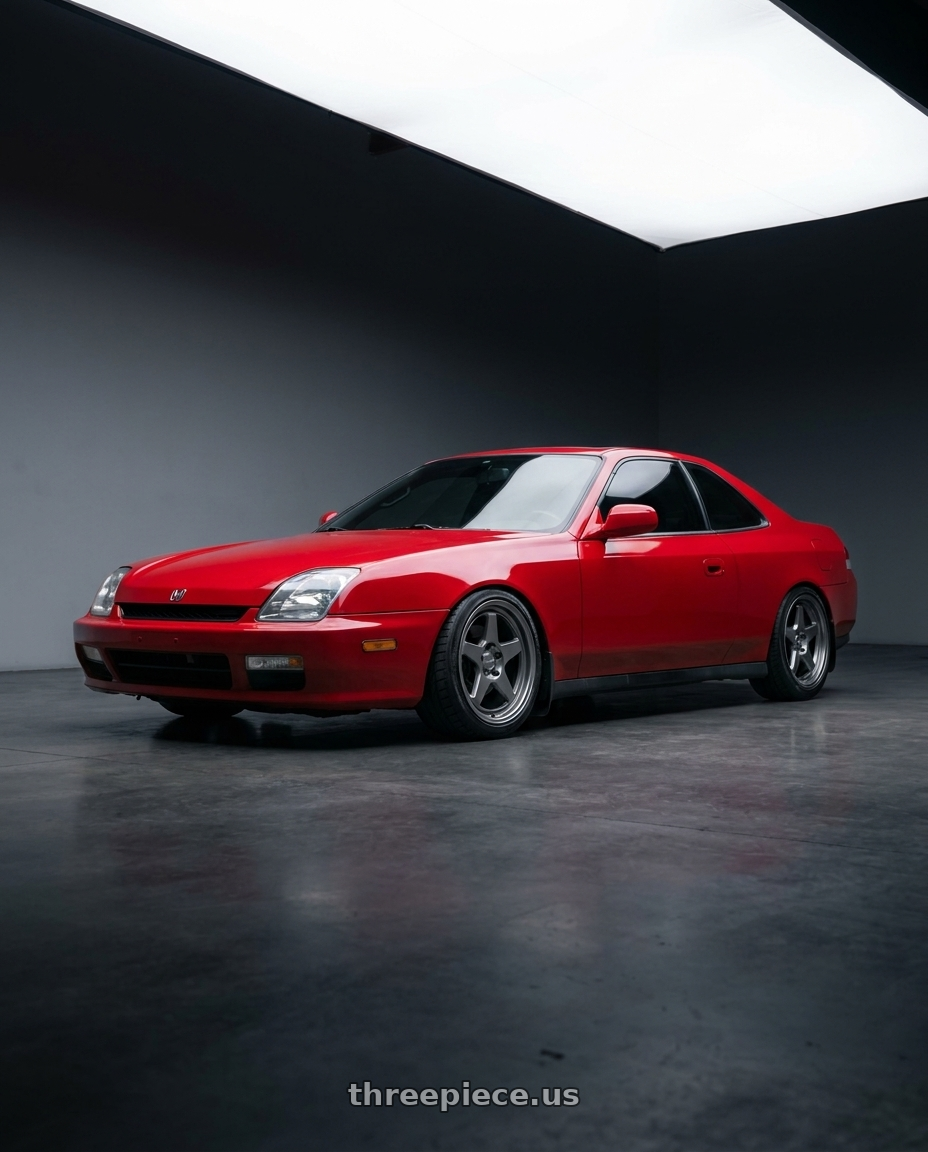 1999 Honda prelude with Kansei K12G KNP 5X100 17x9 35 Gunmetal wheels