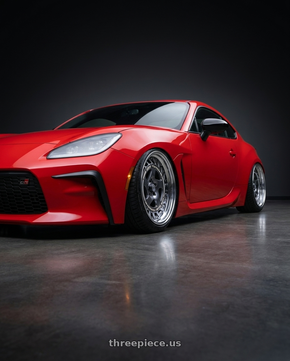 2022 Toyota gr86 with FORMULA AERO SPOKE 5X100 18X9+31 HP Disk Titan Silver wheels