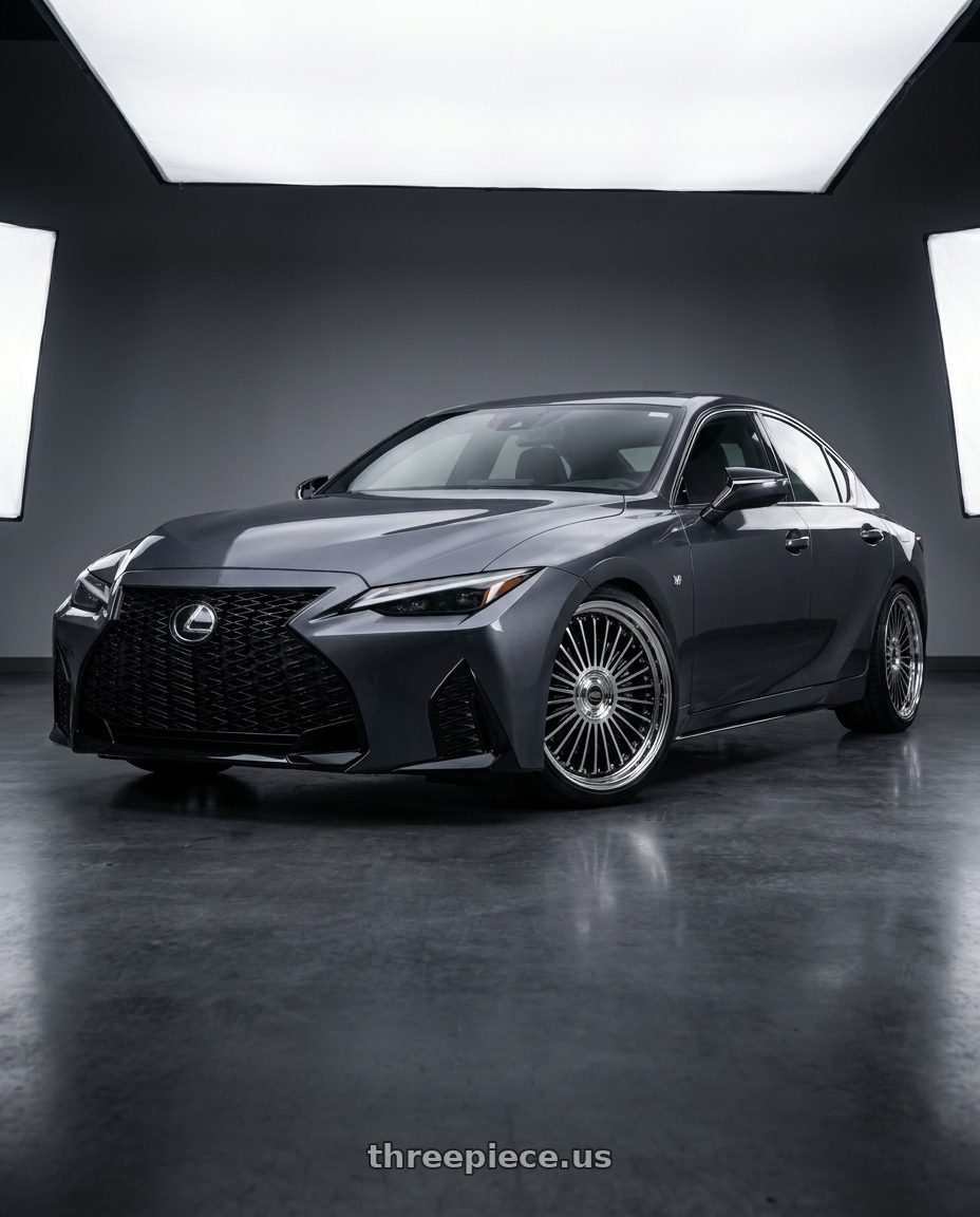 2021 Lexus IS350 with Work Emitz Black Polish 5x114.3 19x7.5 +45 wheels