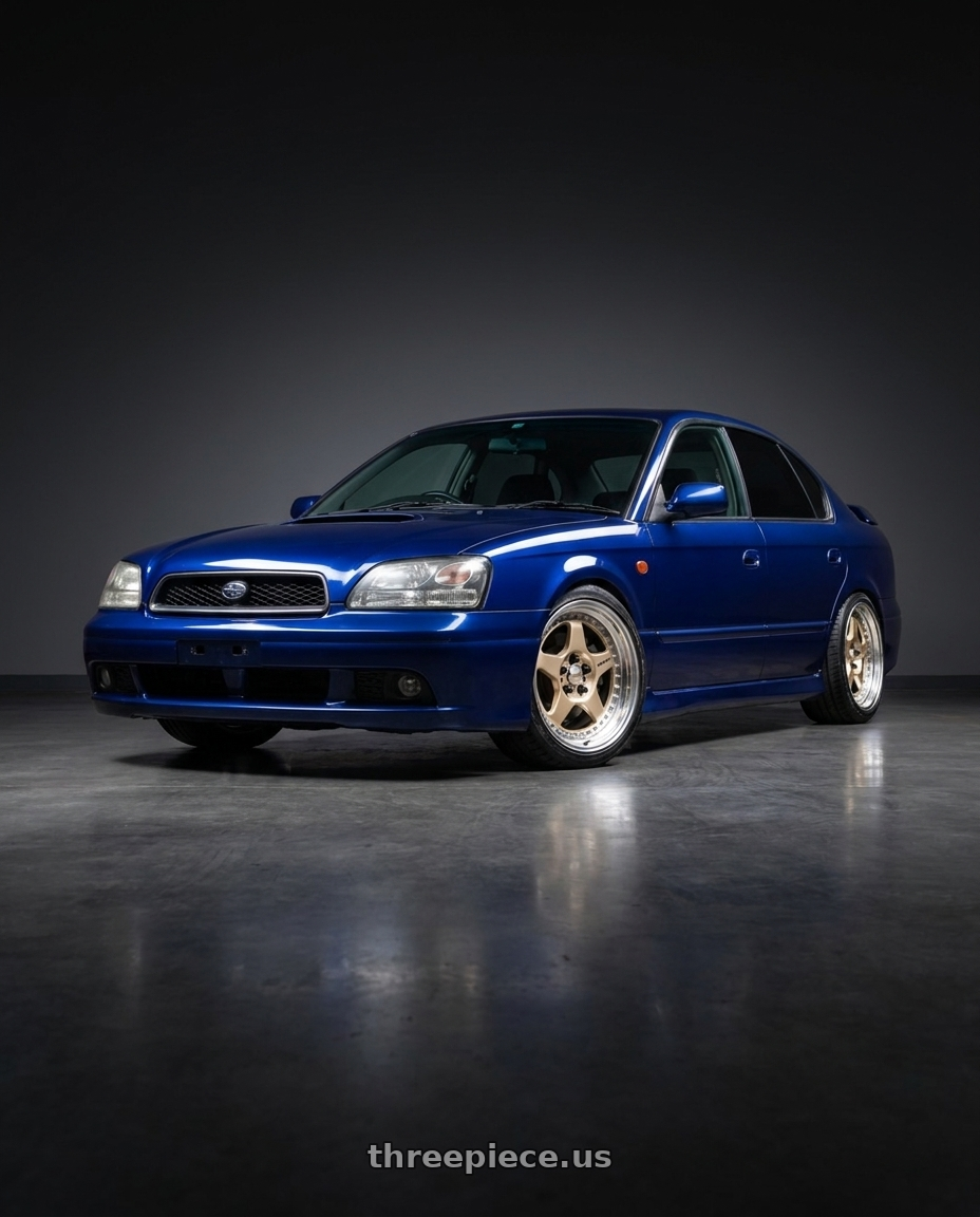 2000 Subaru legacy b4 RSK with Work Meister Cr01 5x100 16x7.5+51 O Disk Bright Buff Finish wheels
