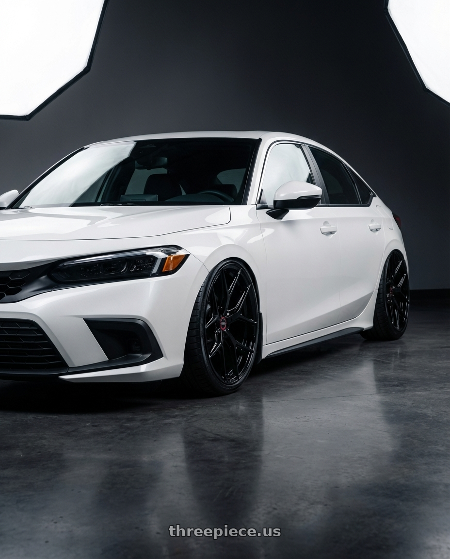 2024 Honda Civic with Vossen HF-5 19x9.5 / 5x114.3 / ET40 / Deep Face / 73.1 - Gloss Black Wheel - HF5-9N63 wheels