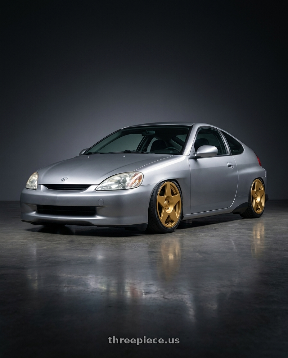 2001 Honda Insight with fifteen52 TARMAC 5x112 17x7.5 +40 GOLD (GLOSS GOLD) wheels