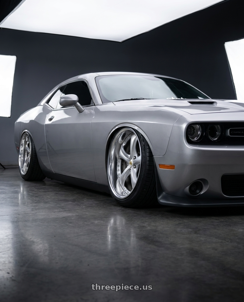 2017 Dodge Challenger Rt with Work Wheels VS-KF 5x115 21x10+20 Light Grey Silver R Disk FULL REVERSE wheels