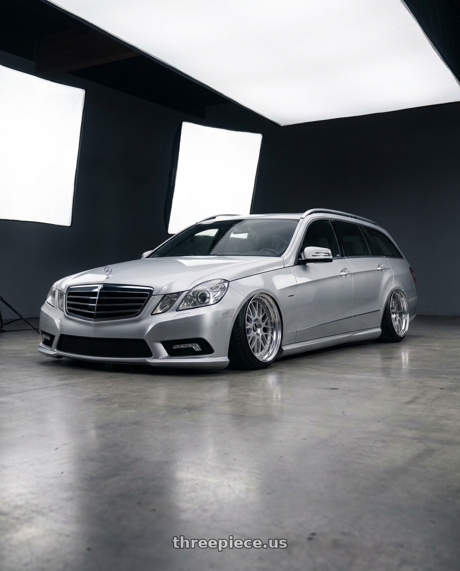 2010 Benz s212 with Work Vs-Xx 5x100 18x8+26 A Disk Light Grey Silver wheels