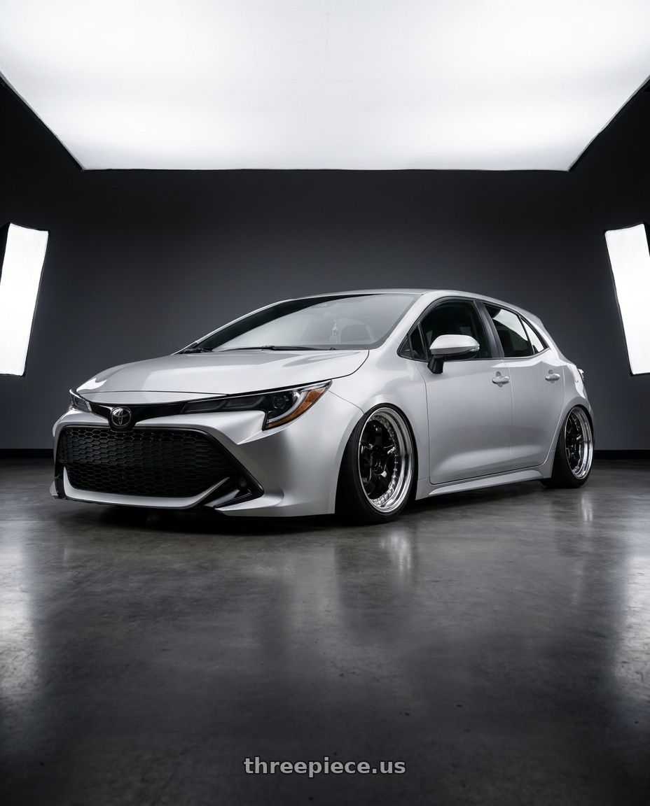 2021 Toyota corolla sport e210 with Work Meister S1 3P 5x100 18x7+48 A Disk Black wheels