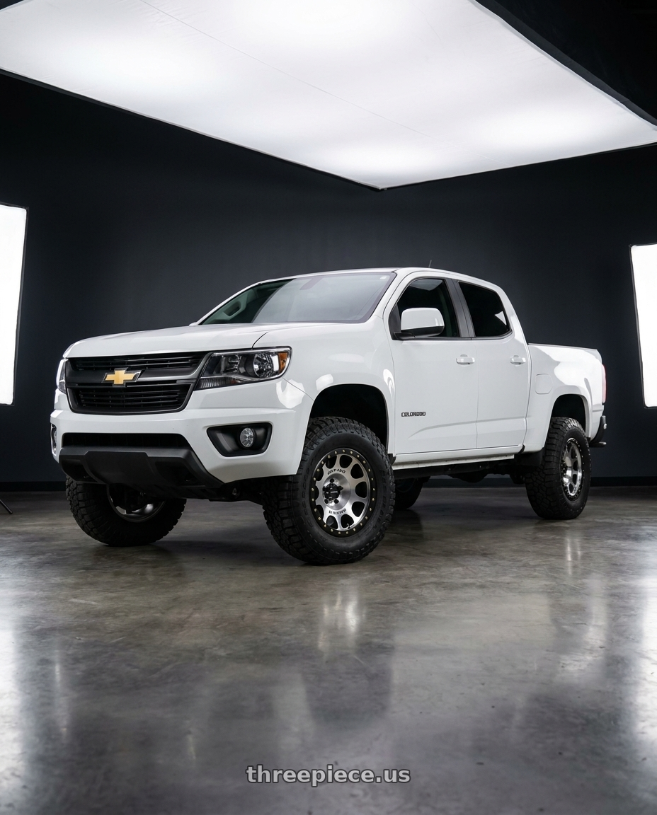 2022 Chevy Colorado Lt with Method MR105 Beadlock 17x9 -38mm Offset 5x5 71.5mm CB Machined w/Matte Black Ring Wheel - MR10579050338B wheels