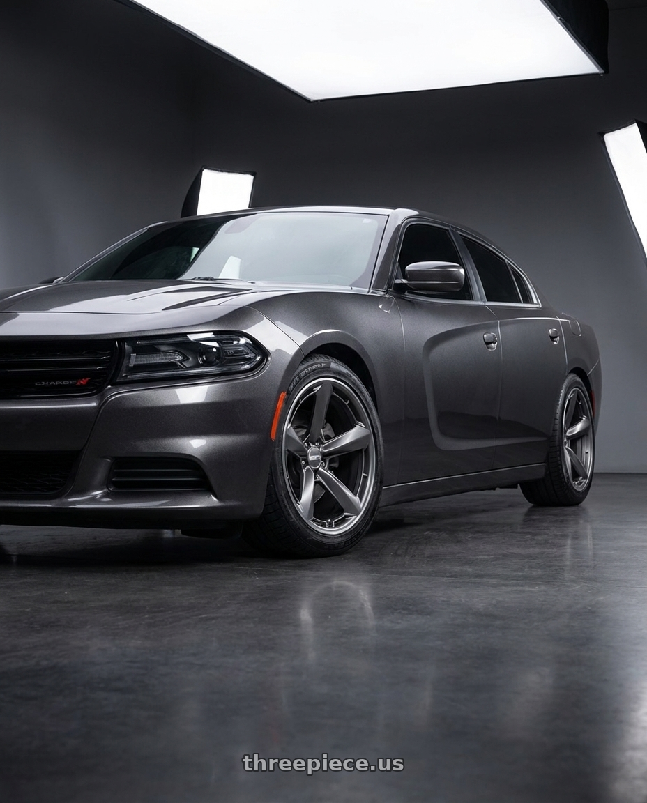 2021 Dodge Charger SXT with American Racing TTF 5X115 20X9.5 +15 MATTE ANTHRACITE W/ MACHINED LIP wheels