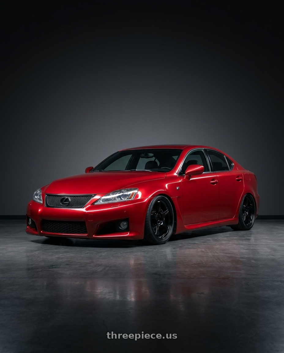 2012 Lexus IS-F with Gram Lights 57CR 5x114.3 19x9.5+35 Glossy Black wheels