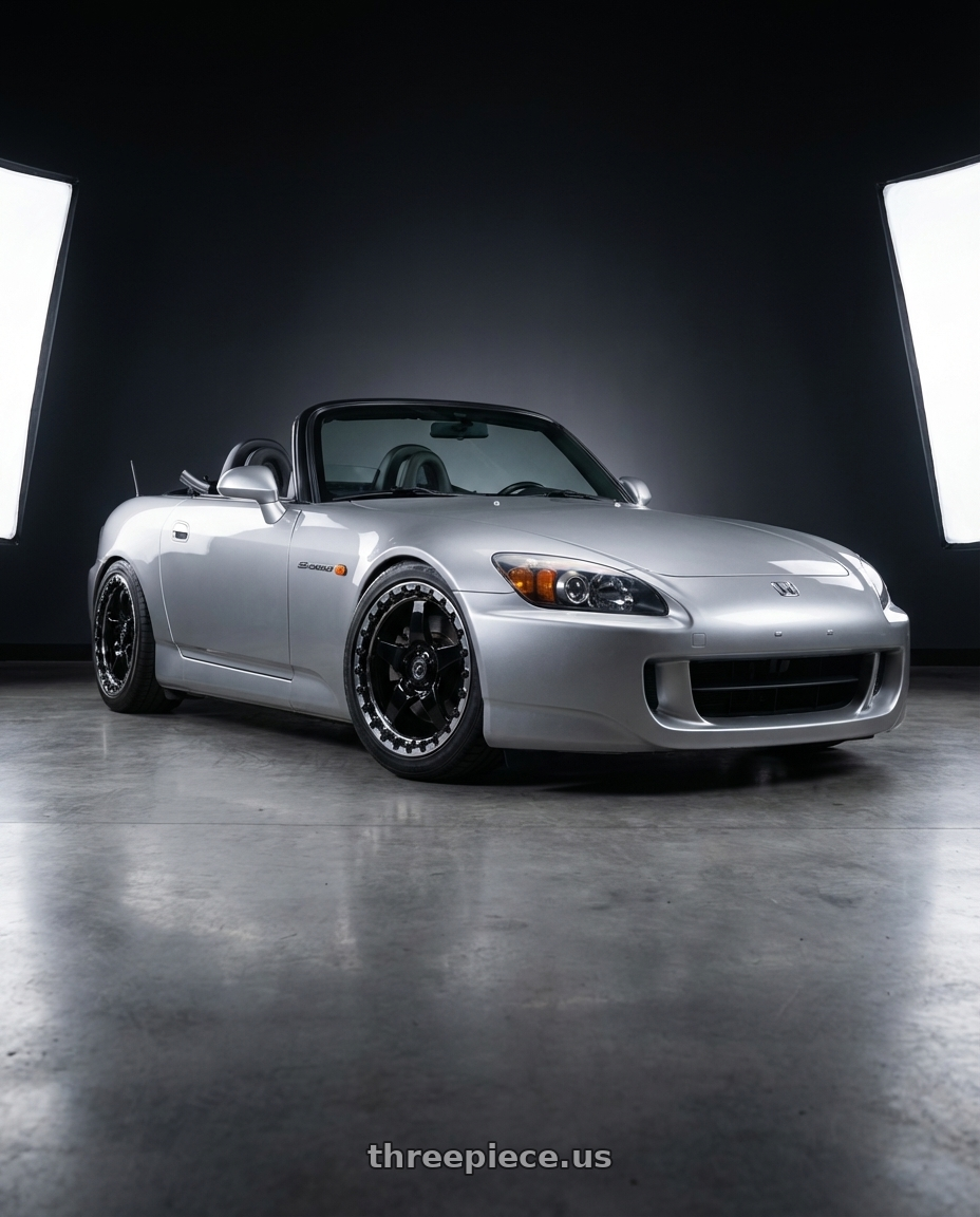 2009 Honda S2000 with Forgestar D5 Beadlock 5x114.3 17x10 +50 Gloss Black Machined wheels
