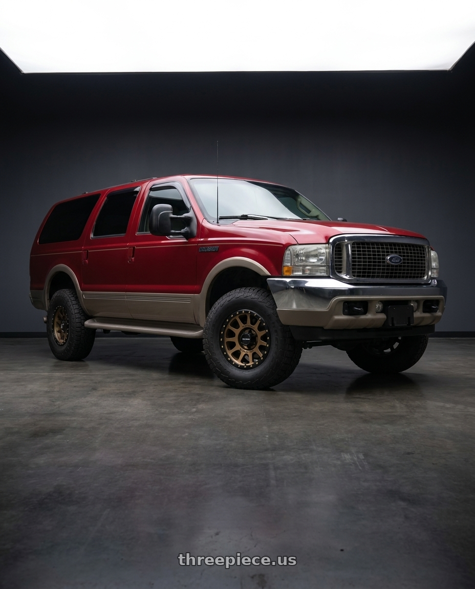 2002 ford excursion burgundy with Method MR305 NV 16x8 0mm Offset 6x5.5 108mm CB Method Bronze/Black Street Loc Wheel - MR30568060900 wheels