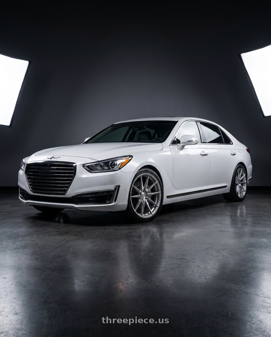 2018 genesis g90 ultimate with Rohana RFX2 5x114.3 20x10+40 Brushed Titanium wheels