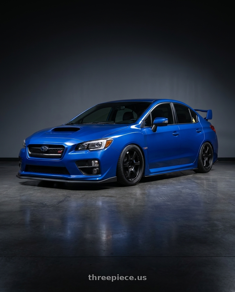 2017 Subaru wrx sti with Gram Lights 57DR 5x114.3 18x9.5+38 Semi Gloss Black wheels