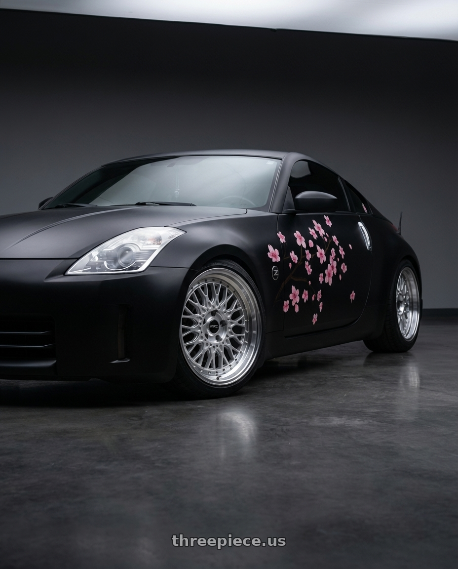 2003 Nissan 350z touring black with ARC AR1 5x114.3 18x9.5  +35 Silver Machine Face Lip Chrome Rivet wheels