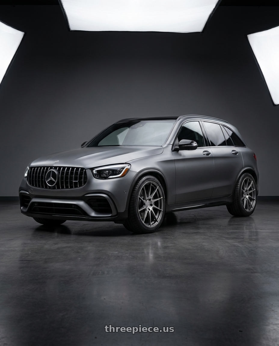 2021 Mercedes Benz Glc Amg63 with Aodhan AH09 5x112 18x9.5 +35 Hyper Black wheels