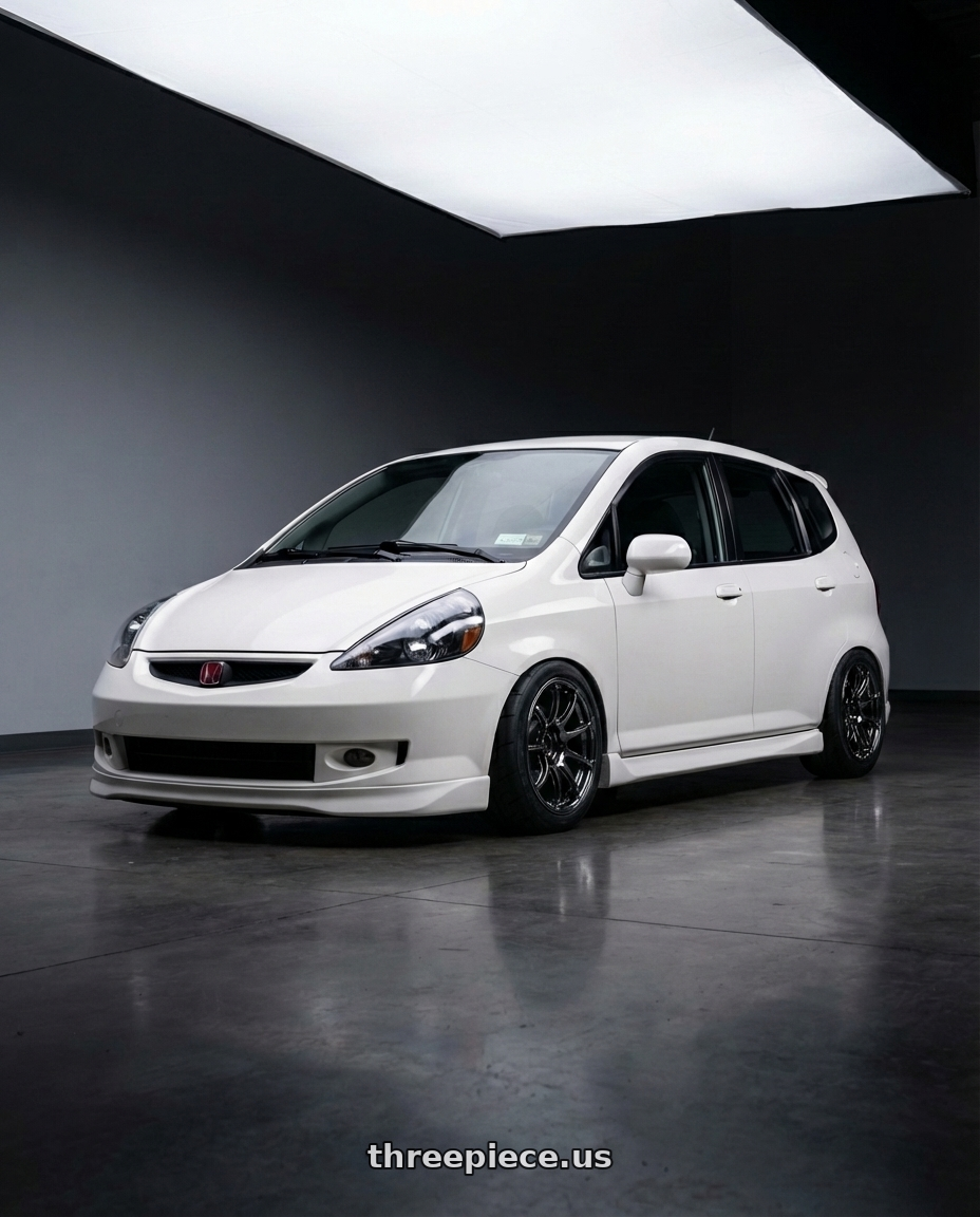 2007 Honda fit  with Advan Racing RSIII 5x114.3 19x8.0 +45 BLACK CHROME wheels