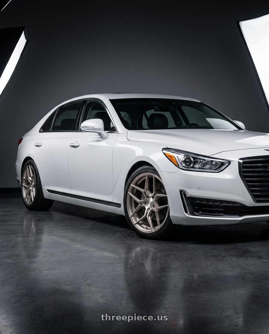 2018 genesis g90 ultimate with Rohana RFX11 5x114.3 20x9+35 Brushed Titanium wheels