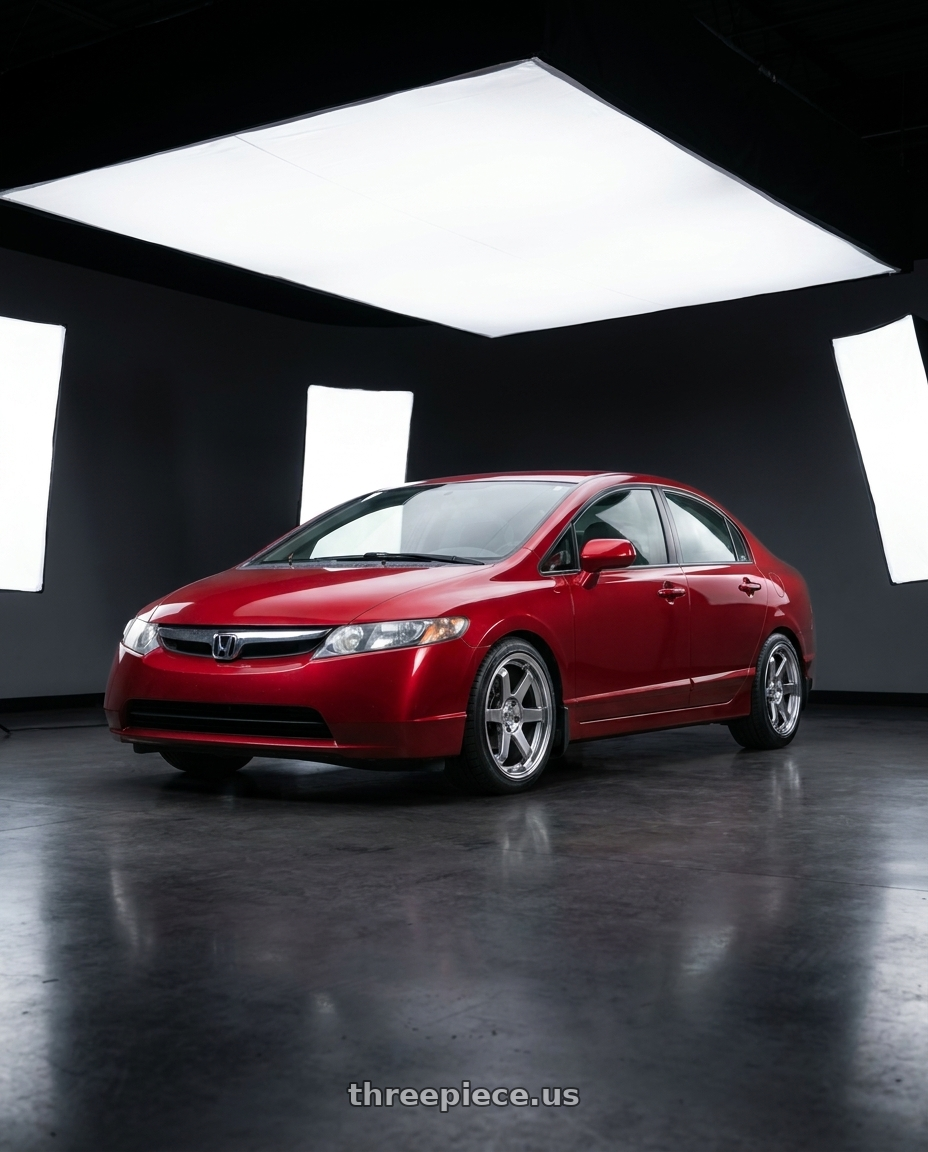 2008 Honda civic with F1R F106 5x114.3 17x8 +35 Hyper Black wheels