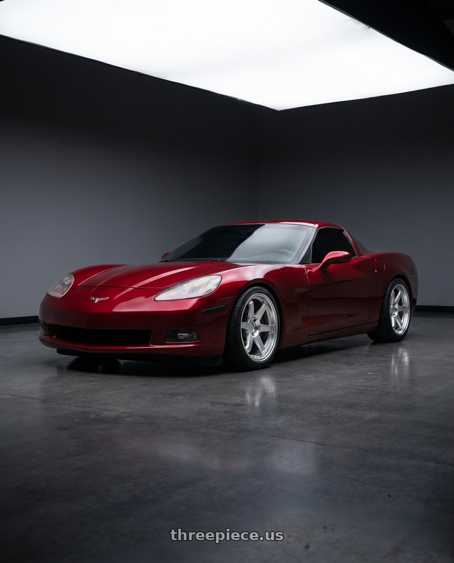 2007 chevy corvette with ESR Wheels SR SERIES SR07 5x120.65 18x9.5 +22 Hyper Silver wheels