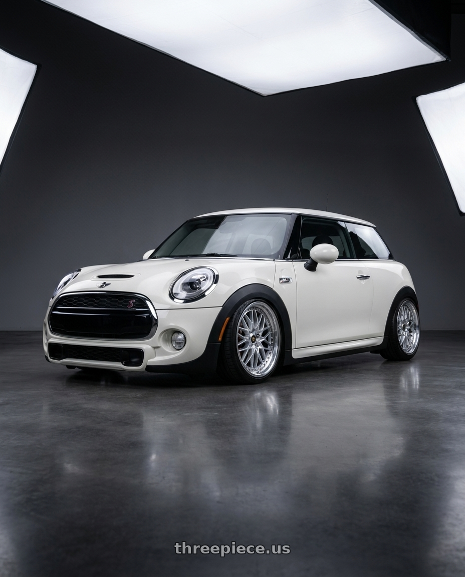 2017 mini cooper with Work Vs-Xv 5x112 18x7.5+40 O Disk Silky Rich Silver wheels