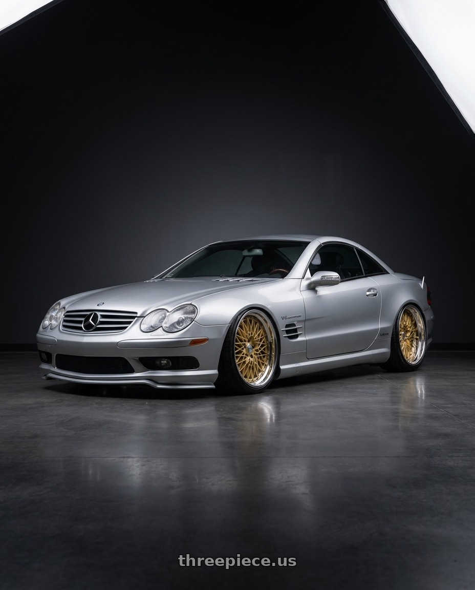 2006 Mercedes SL500 with SSR Formula MESH 5x100 19X11.5+-26 HP Disk Fm Gold wheels