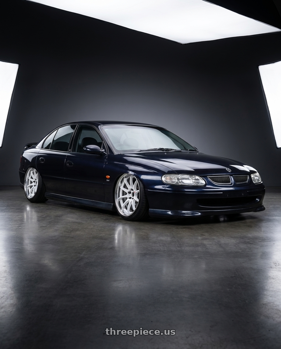 1997 holden vt commodore raven with Work Zr10 2P 5x114.3 19x11.0 +22 Azure White wheels