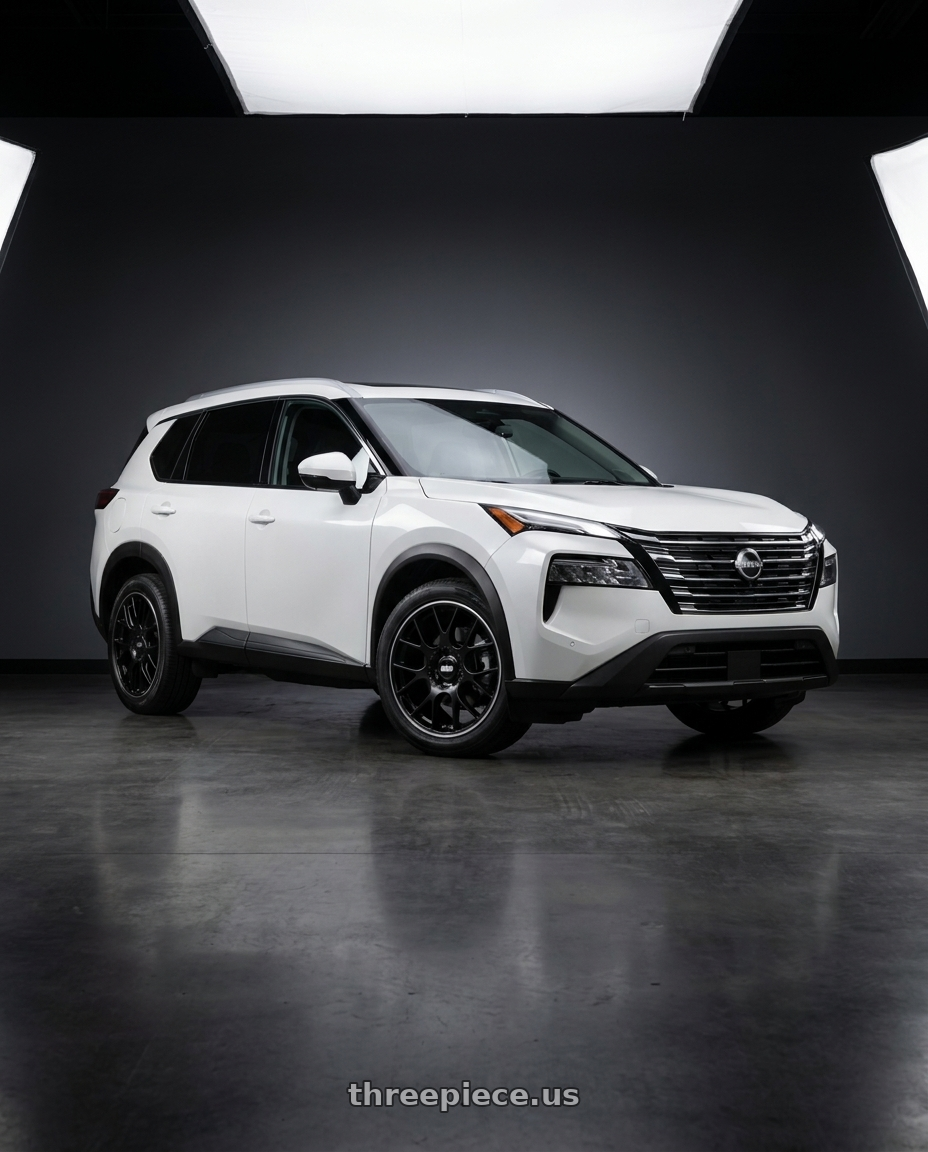 Nissan Rogue 2026 with BBS CH-R 5x114.3 19x8 +38 Satin Black Polished Rim Protector wheels