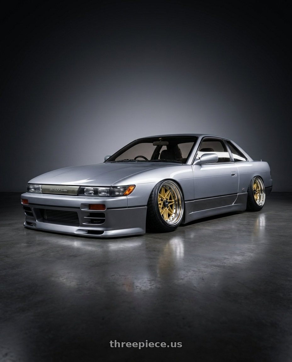 1992 Nissan silvia with WORK Equip 03 4x100 15x13 -6 GOLD wheels