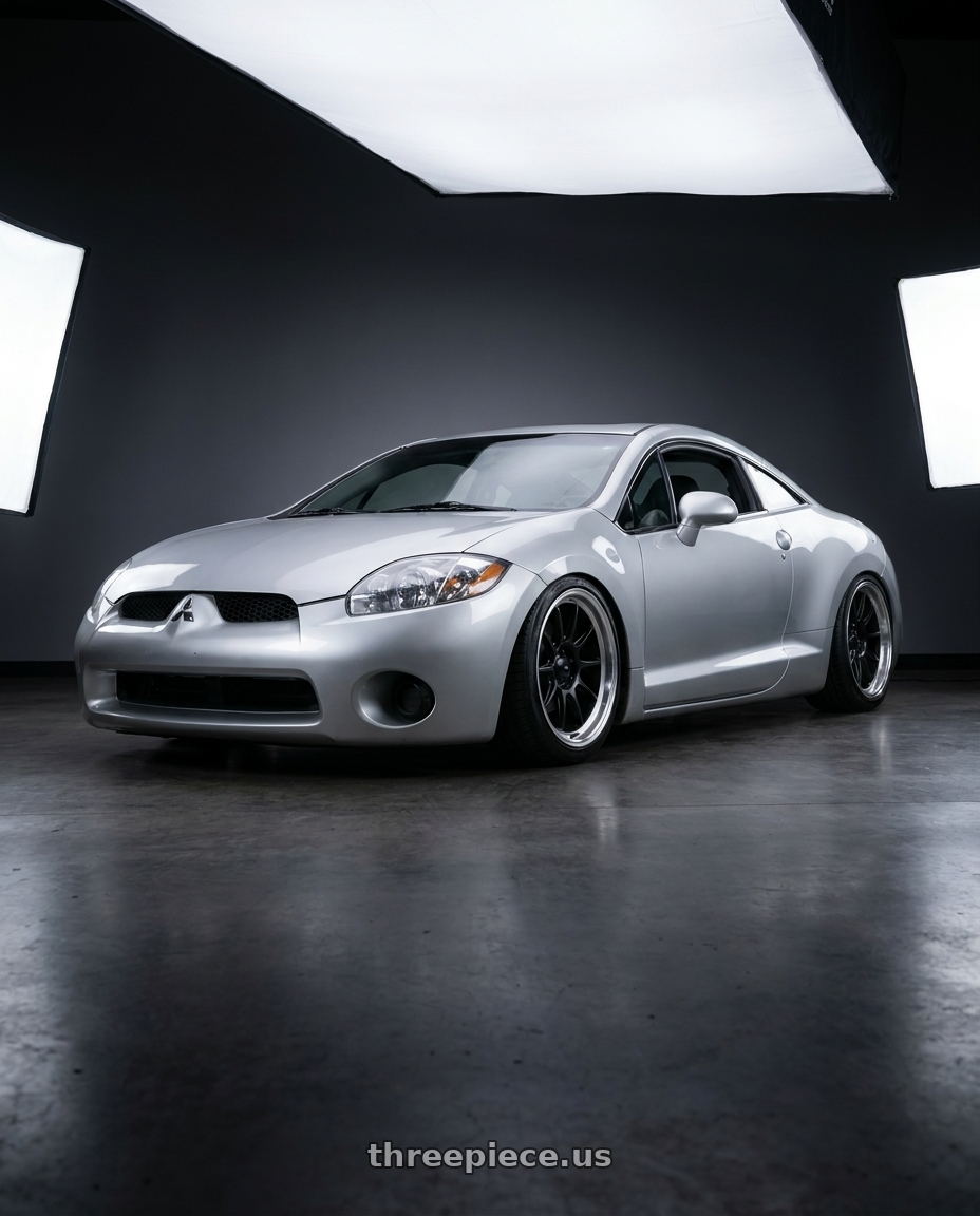 2010 Mitsubishi Eclipse with Konig Countergram 5x114.3 19x9.5+35 Matte Black / Matte Machined Lip wheels