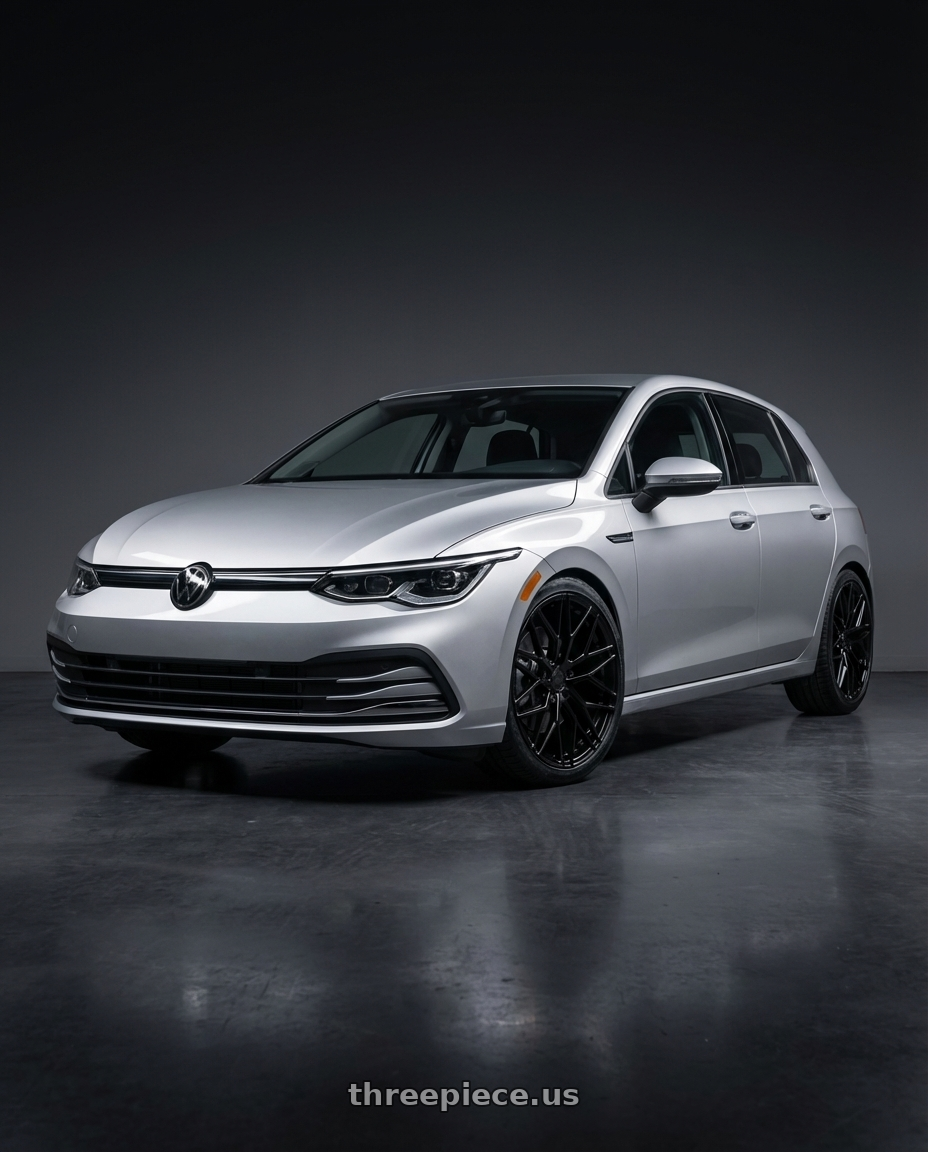 2024 Volkswagen Golf R MK8 with Avant Garde Wheels M520R 5X112 19x8.5 +35 Gloss Black wheels