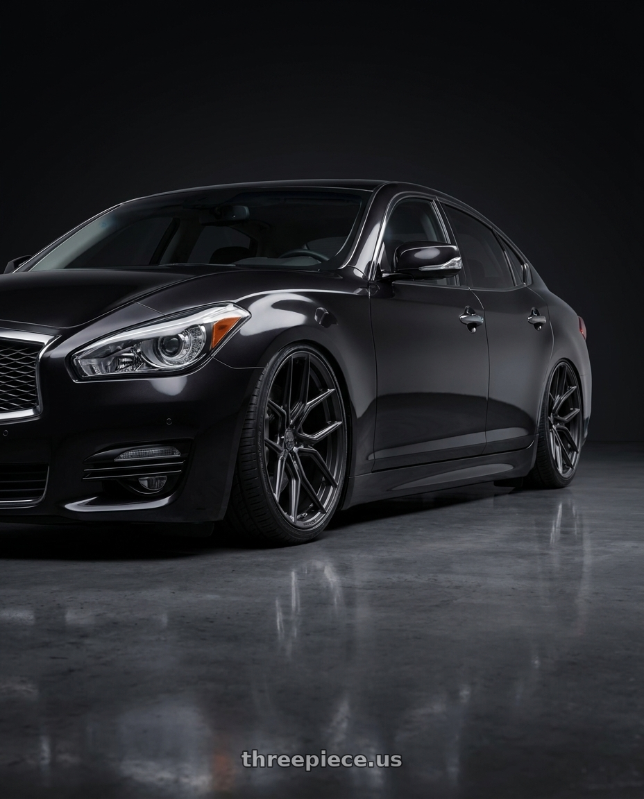 2013 Infiniti m56xs with MV Forged MVF5 5x114.3 21x9.5 +30 Satin Black wheels