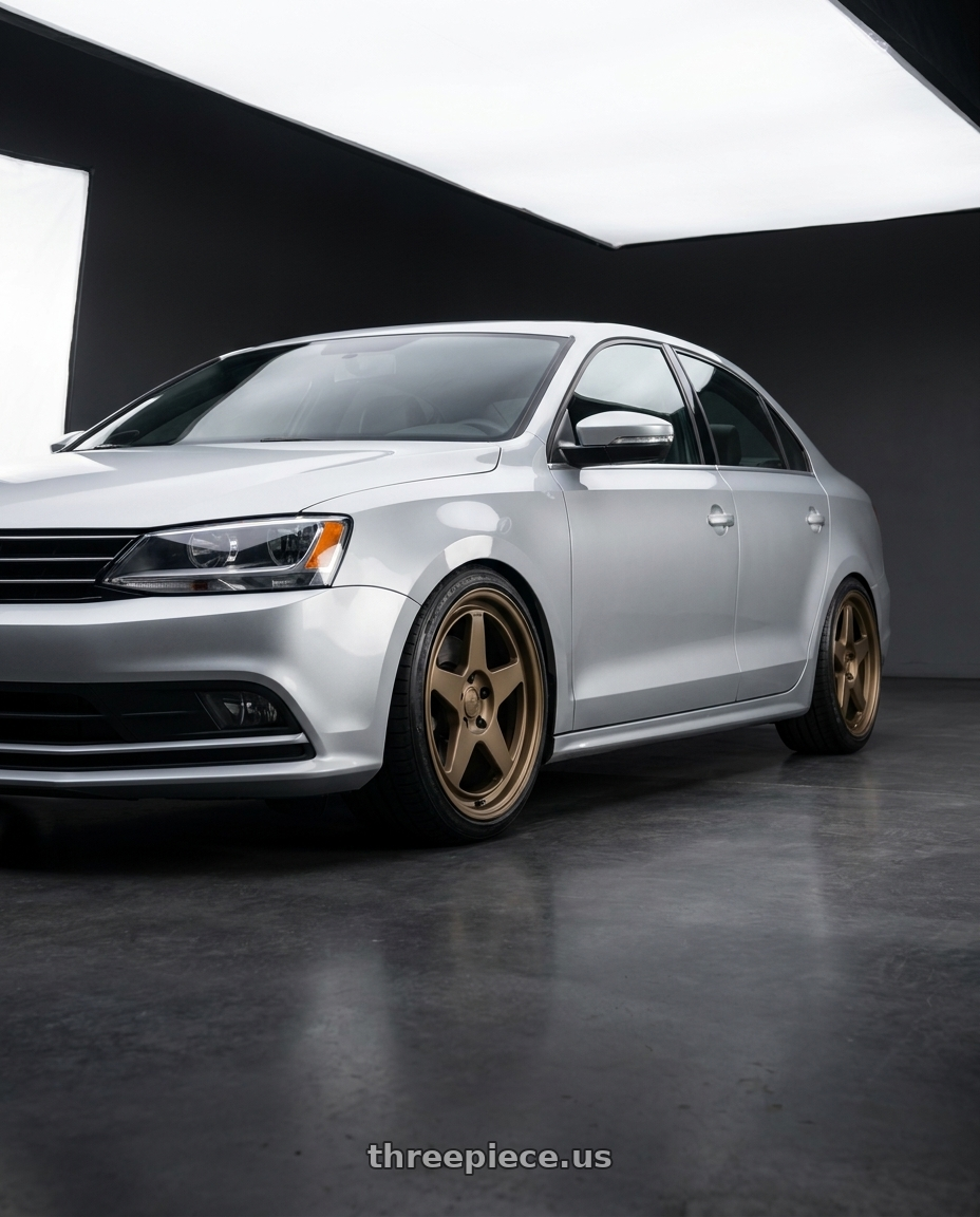 2016 Volkswagen Jetta GLI MK6 with Kansei K12B KNP 5X112 18x8.5 35 Bronze wheels