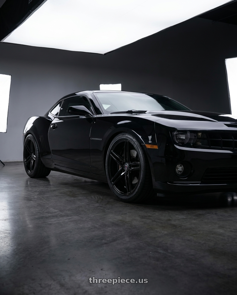 2012 chevy camaro ls with MARQUEE WHEELS M8571 5x120 18x8+33 GLOSS BLACK wheels
