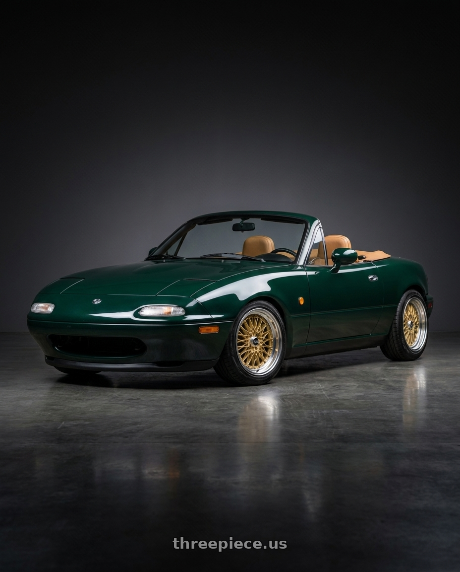 1993 Mazda Miata with SSR Formula MESH 4X100 16X8+52 NR Disk Fm Gold wheels