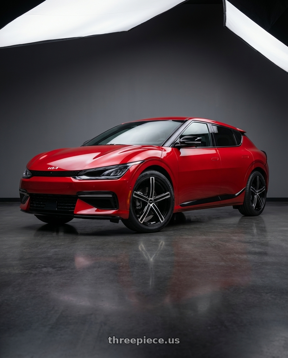 2024 kia ev6 with Vision Street-Designs 469 Boost 5x112 20x8.5+35 Gloss Black Machined Face wheels