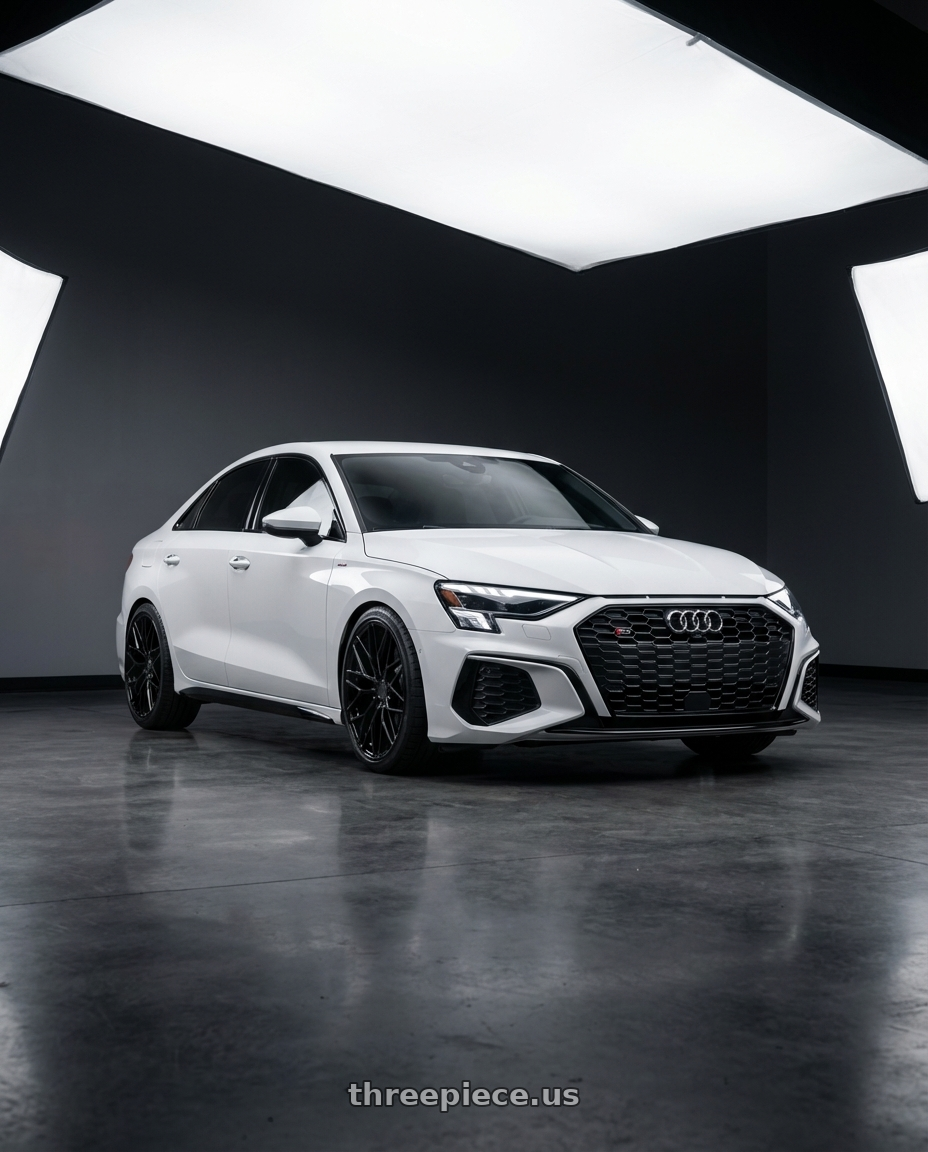 2024 Audi S3 8Y with Avant Garde Wheels M520R 5X112 19x9.5 +40 Gloss Black wheels