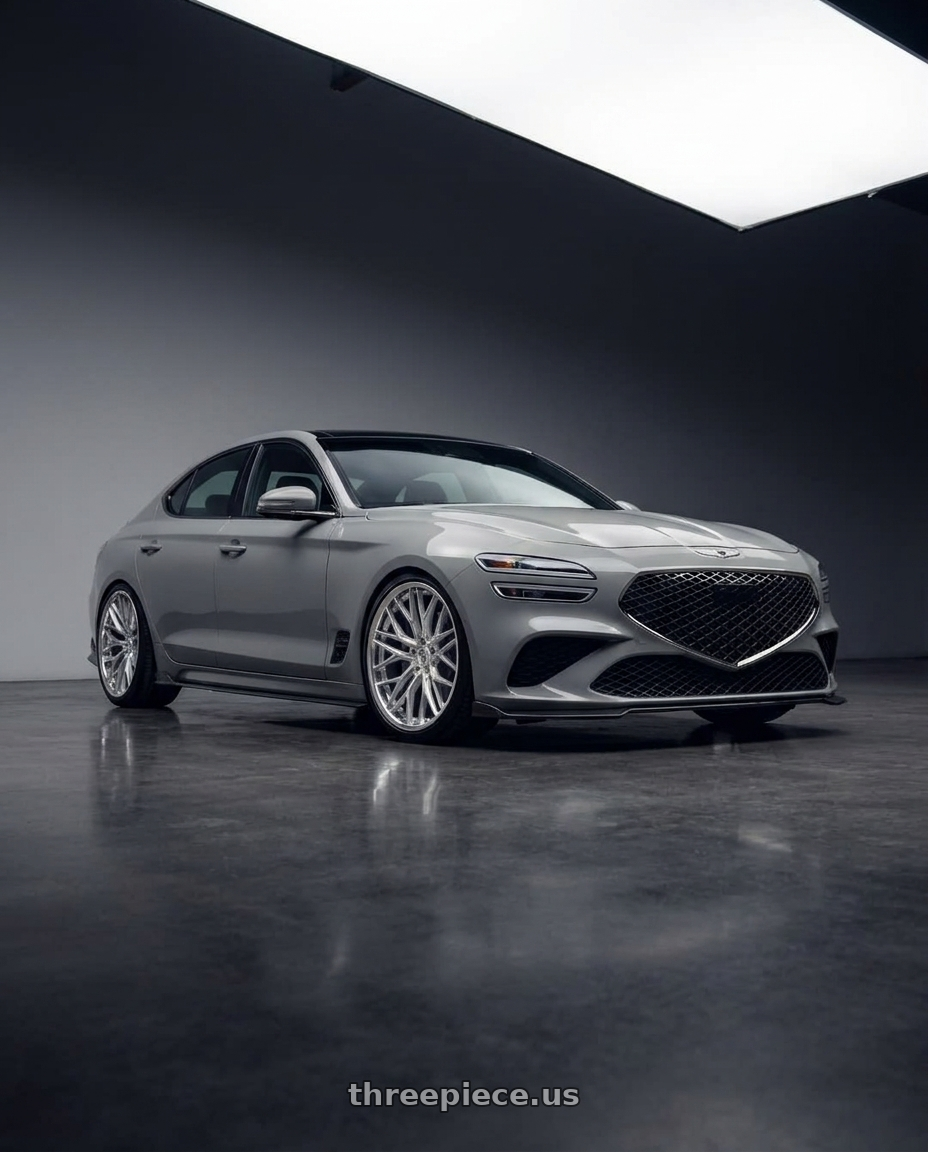 2026 genesis g70 with Rohana RFC3 5x114 19x8.5 +35 Machine Silver wheels