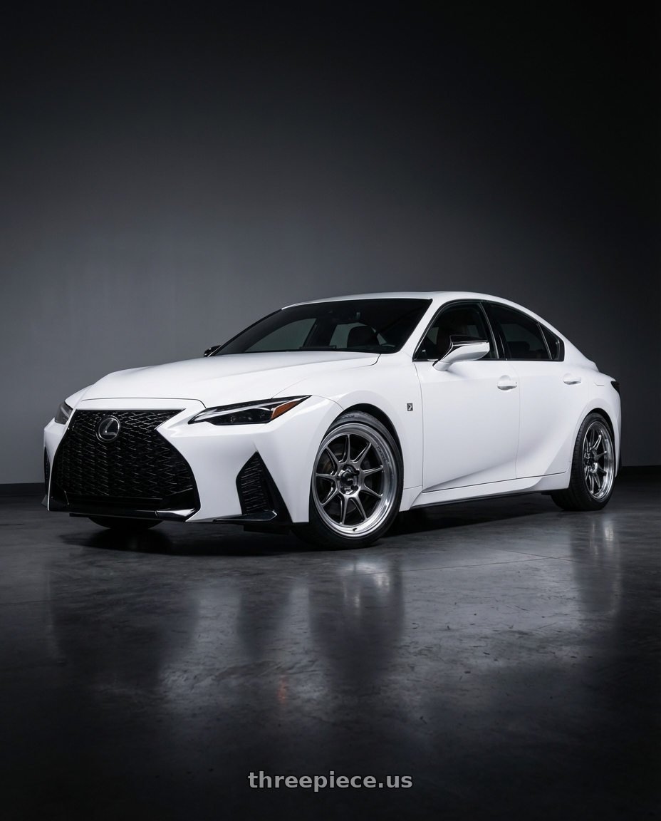 2018 Lexus IS 350 F Sport with Konig Countergram 5x114.3 19x8.5+35 Hyper Chrome / Machined Lip wheels