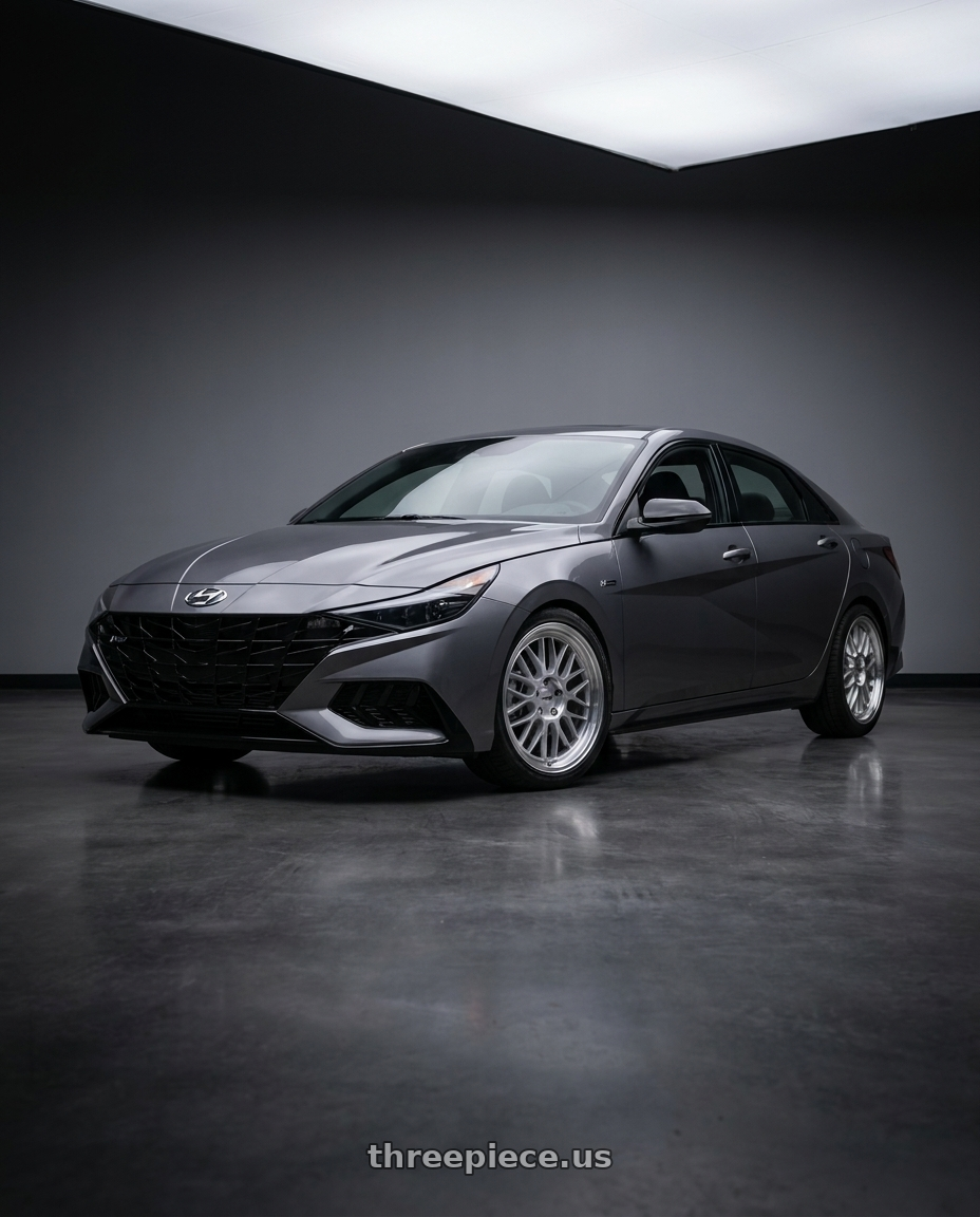 2023 Hyundai Elantra n line with KATANA RACING KR06 5x114.3 18x8 +40 Glossy Silver Machine Lip wheels