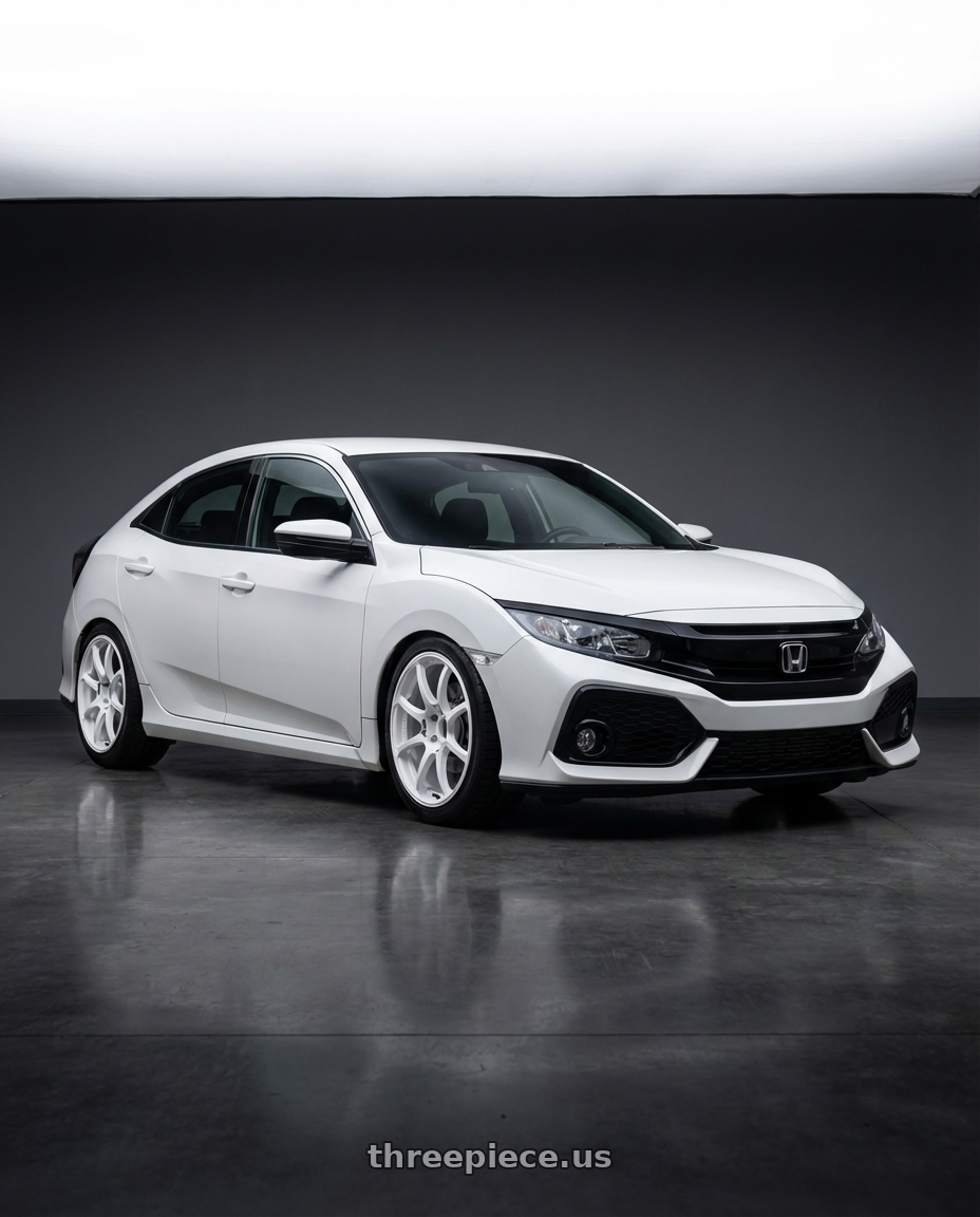 2019 Honda Civic with Advan RCIII 5x114.3 18x7.5+45 White wheels