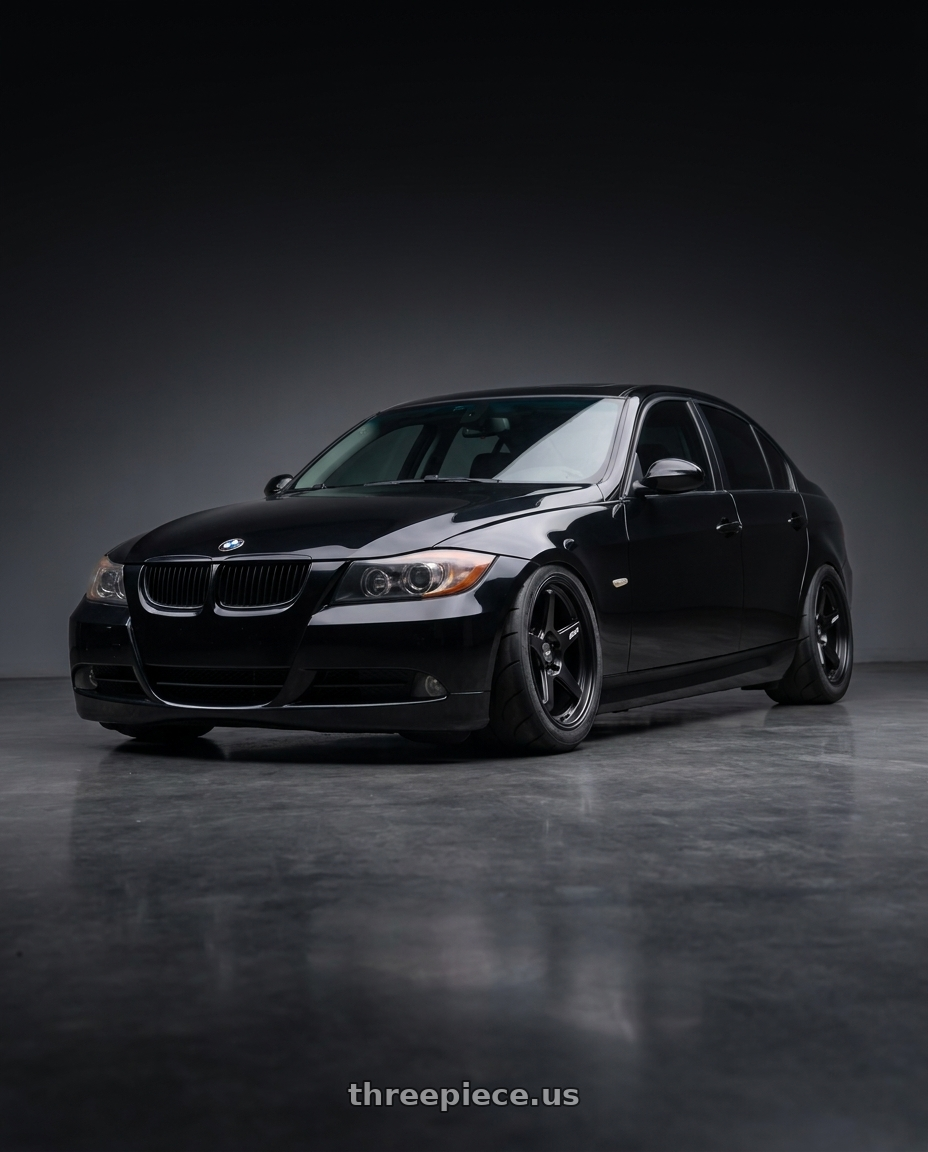 2007 bmw 328i with ESR Wheels APX5C 5x120 19x8.5 +30 Matte Black wheels