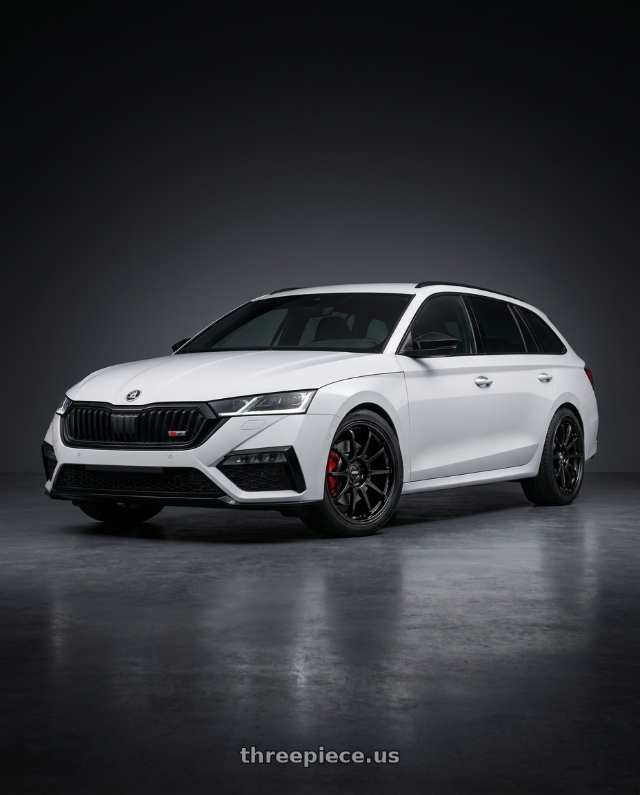 2026 SKODA OCTAVIA COMBI RS with Gram Lights 57NR 5x114.3 19x10.5+22 Glass Black wheels