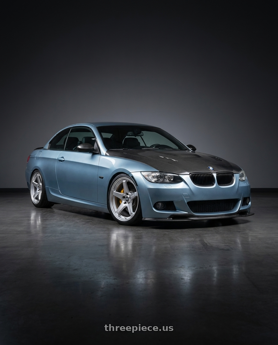 2009 BMW 335 with ESR Wheels APX5C 5x120 19x9.5 +35 Hyper Silver wheels