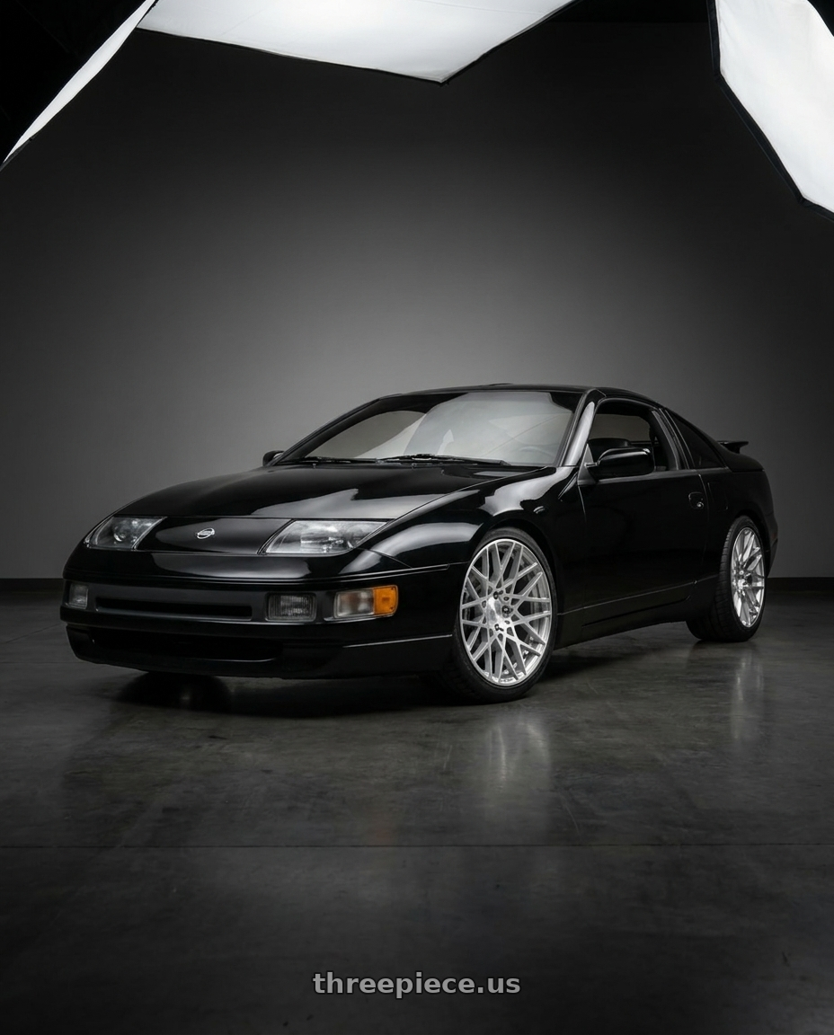 1994 Nissan 300ZX with Rotiform 1PC R110 BLQ 5X114.3 18X8.5 +38 GLOSS SILVER MACHINED wheels