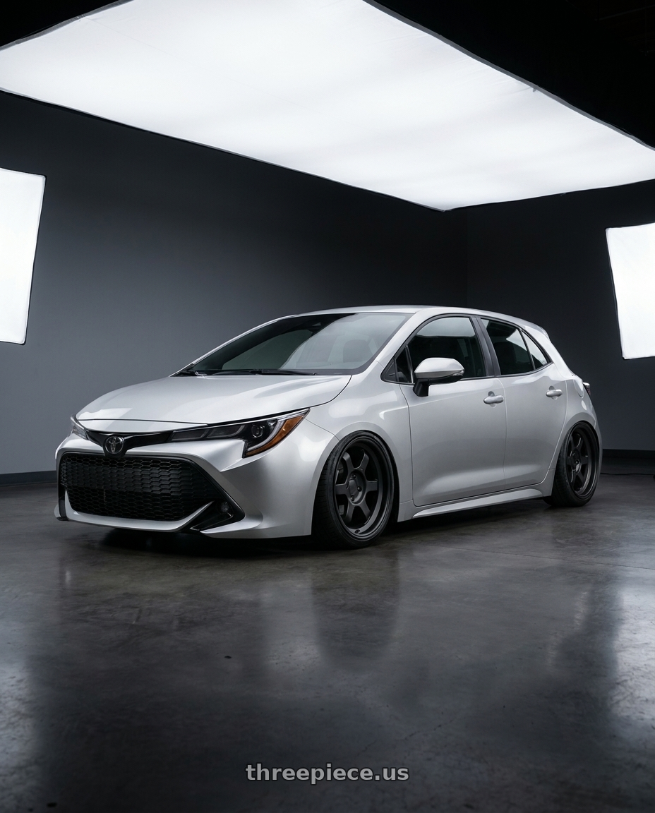 2019 Toyota corollasport with 9six9 SIX-1 Deep 4x100 15X8 +20 Matte Black wheels