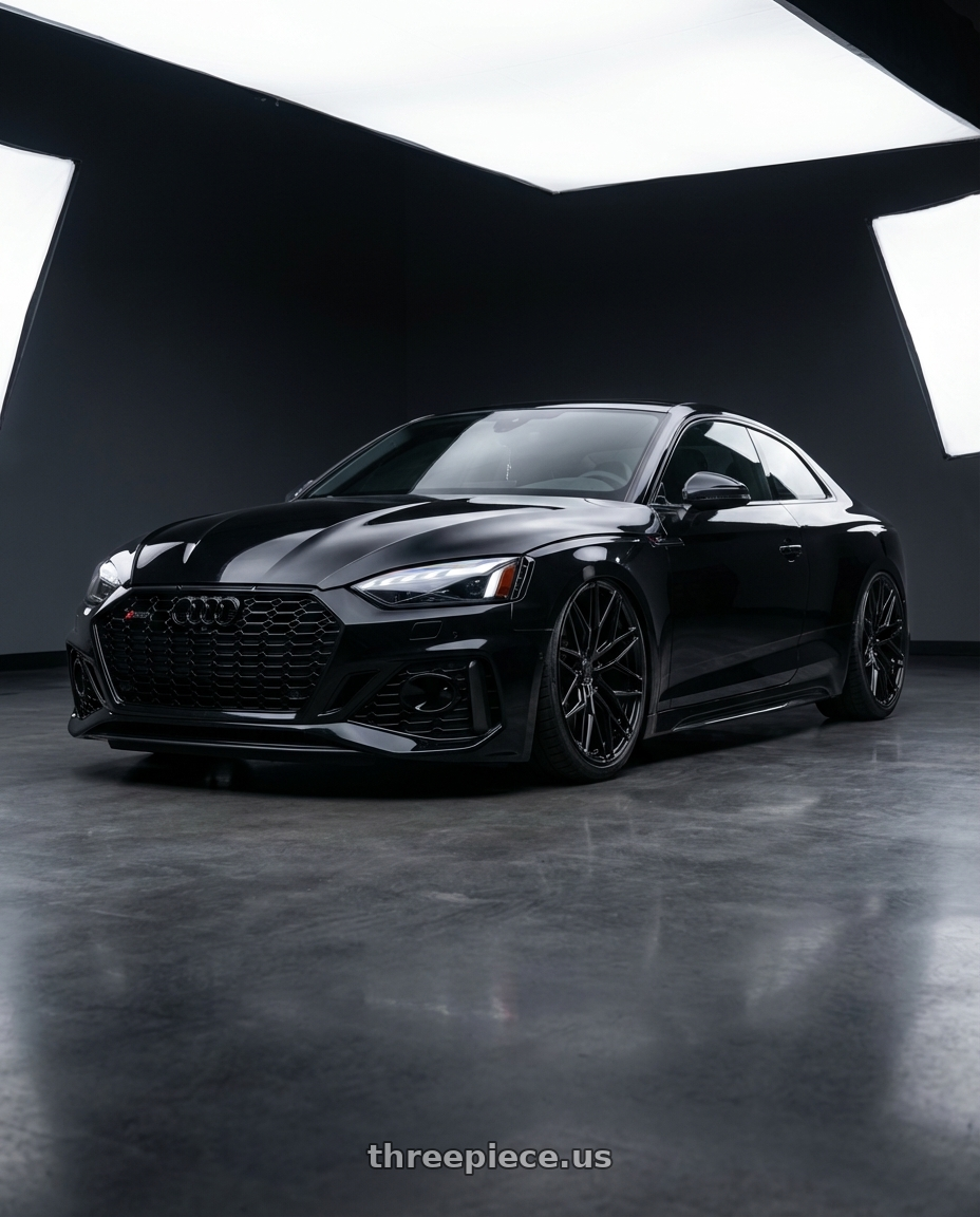 2022 Audi RS5 with Avant Garde Wheels M520R 5X112 20x10 +25 Gloss Black wheels