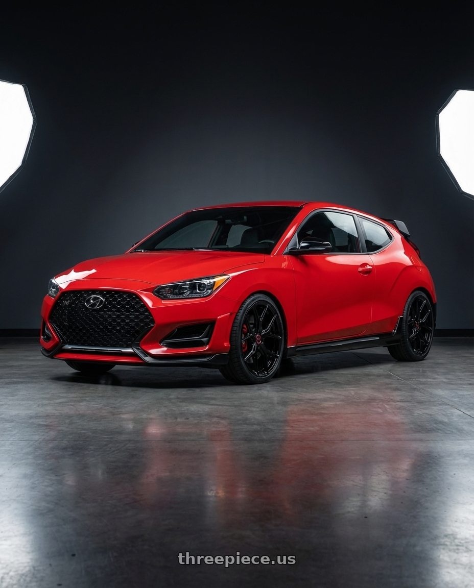 2022 Hyundai Veloster N with Vossen HF-5 19x8.5 / 5x114.3 / ET32 / Flat Face / 73.1 - Gloss Black Wheel - HF5-9N60 wheels